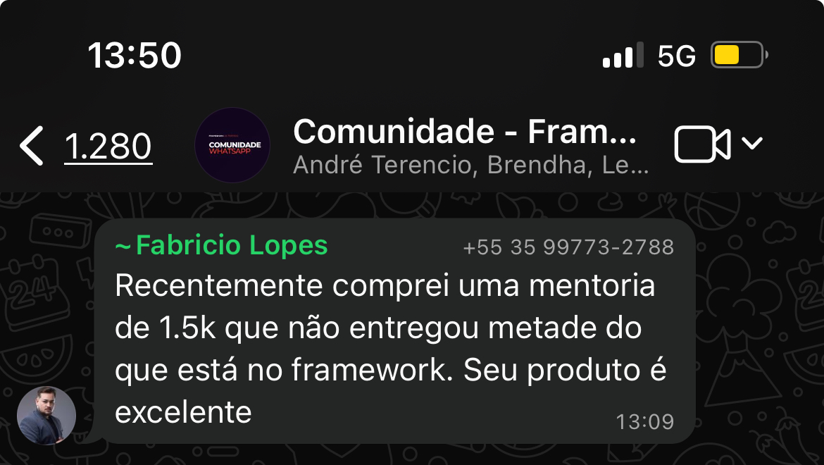 Depoimento de Fabricio Lopes