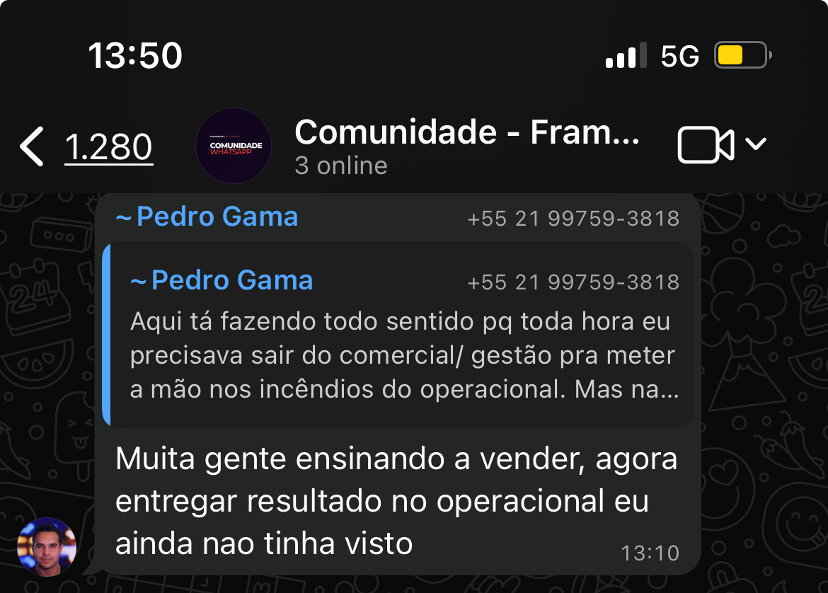 Depoimento de Aluno da Comunidade